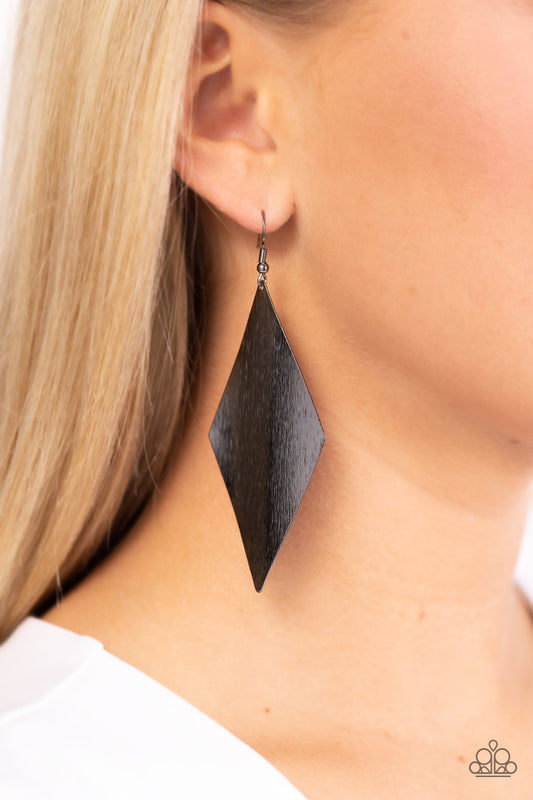 Retro Rally - Black Paparazzi Earrings