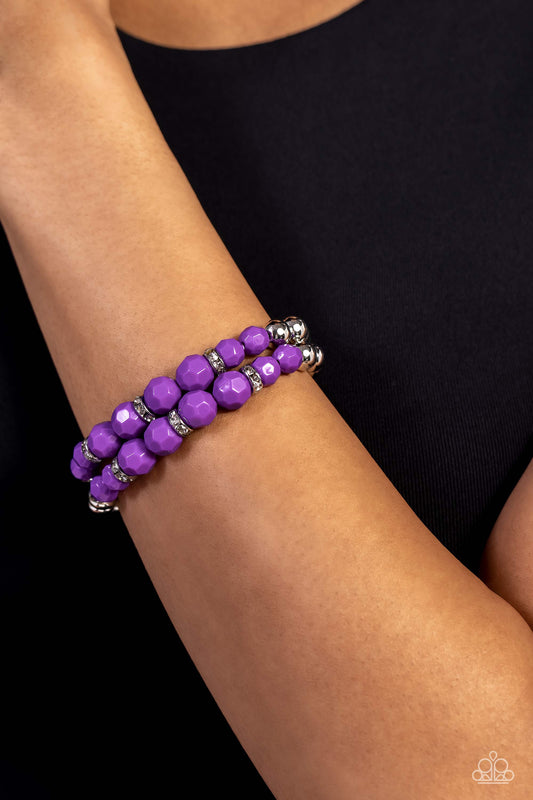 Paparazzi Two by Two Twinkle - Purple Bracelet
