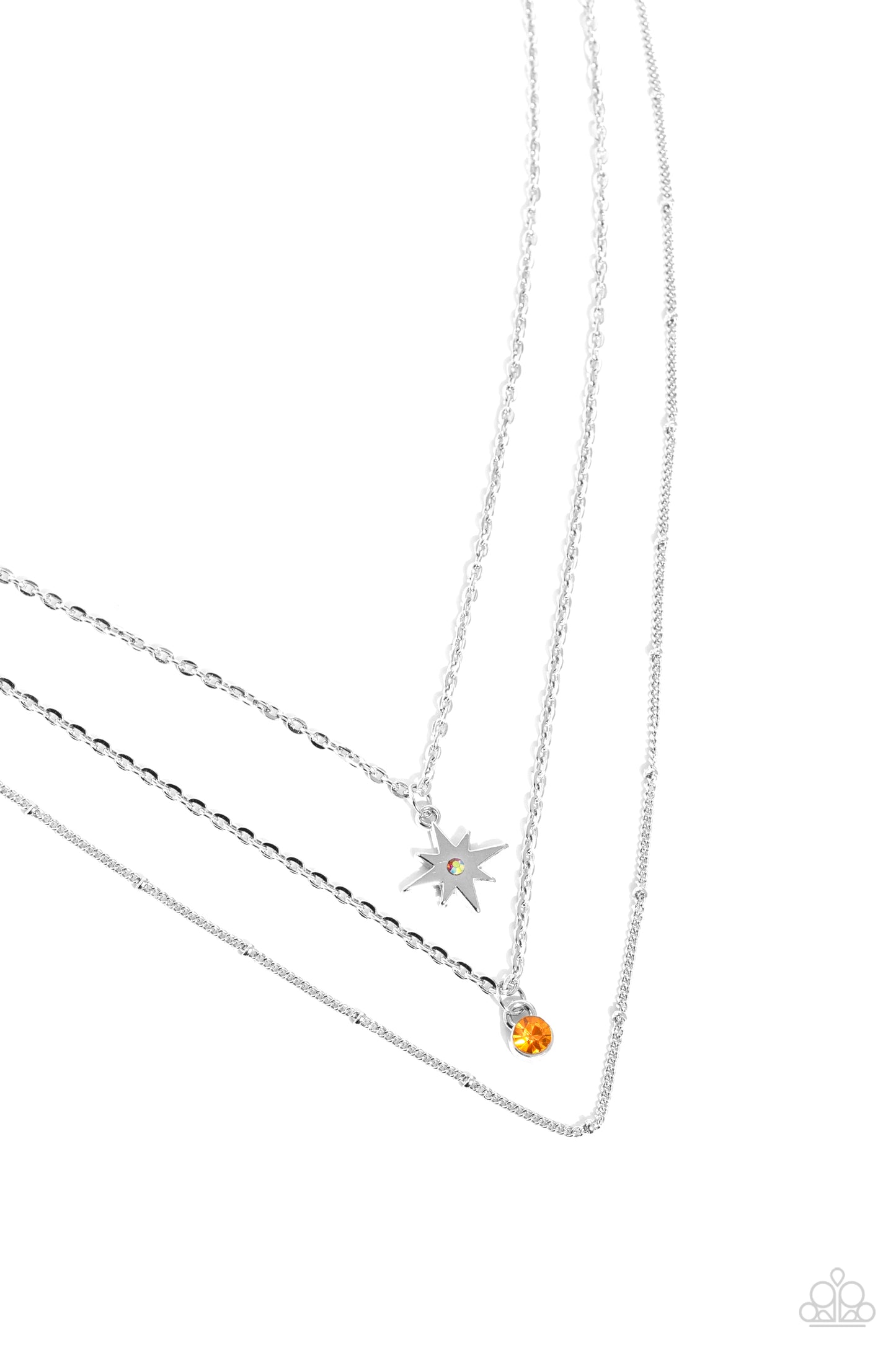 Paparazzi Trendy Twinkle - Orange Necklace