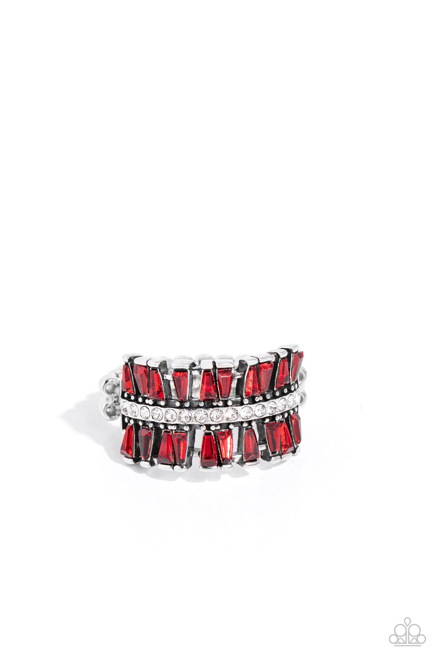 Staggering Stacks - Red Paparazzi Ring