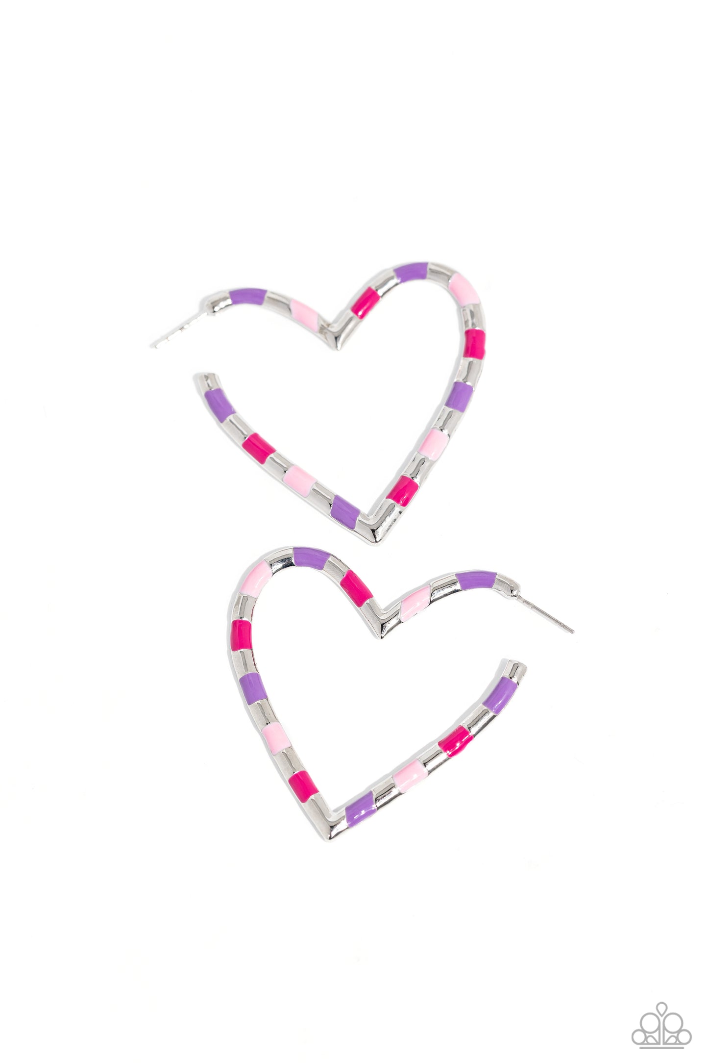 Striped Sweethearts - Pink Paparazzi Earrings