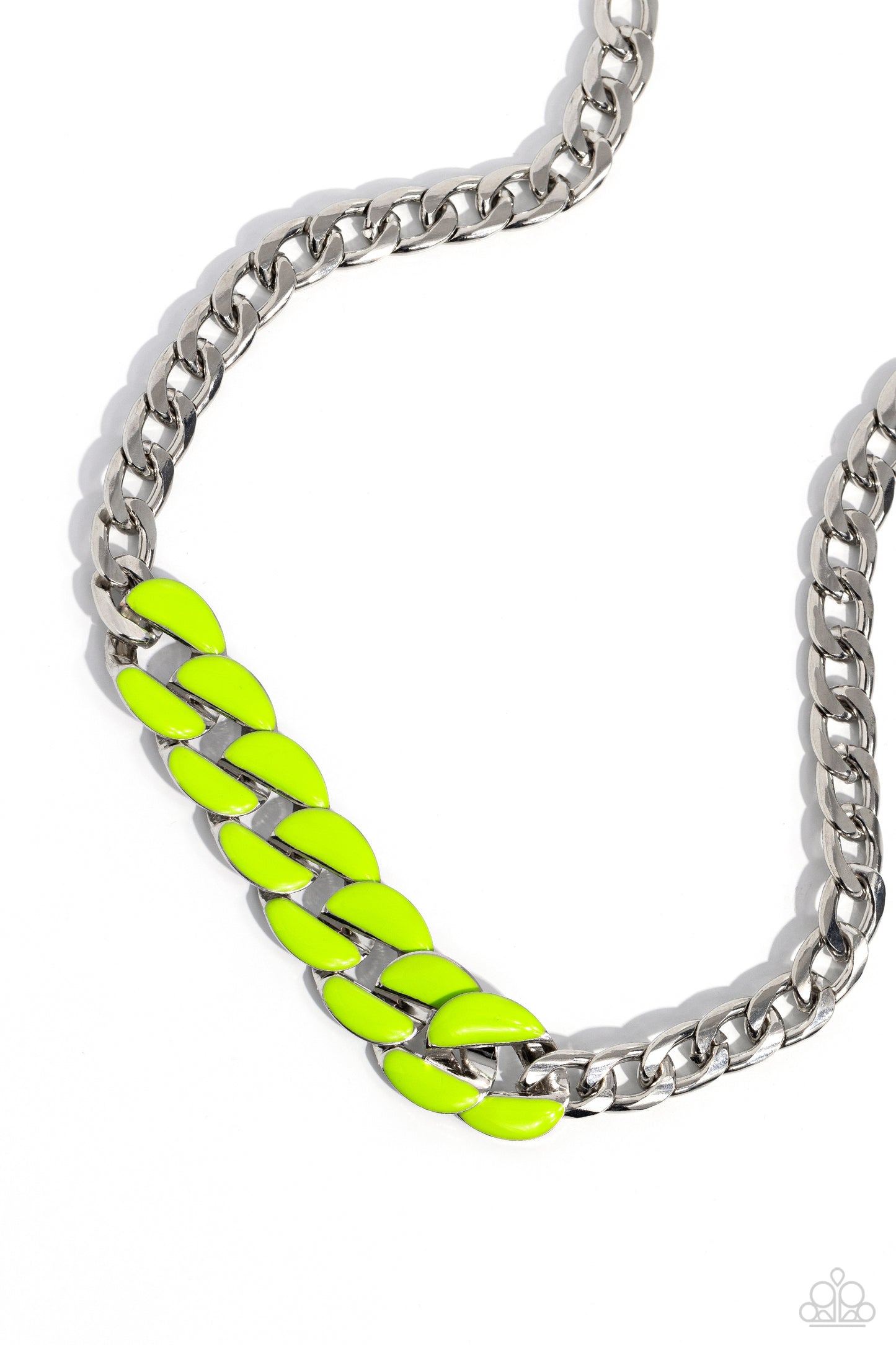 Paparazzi CURB Craze - Green Necklace