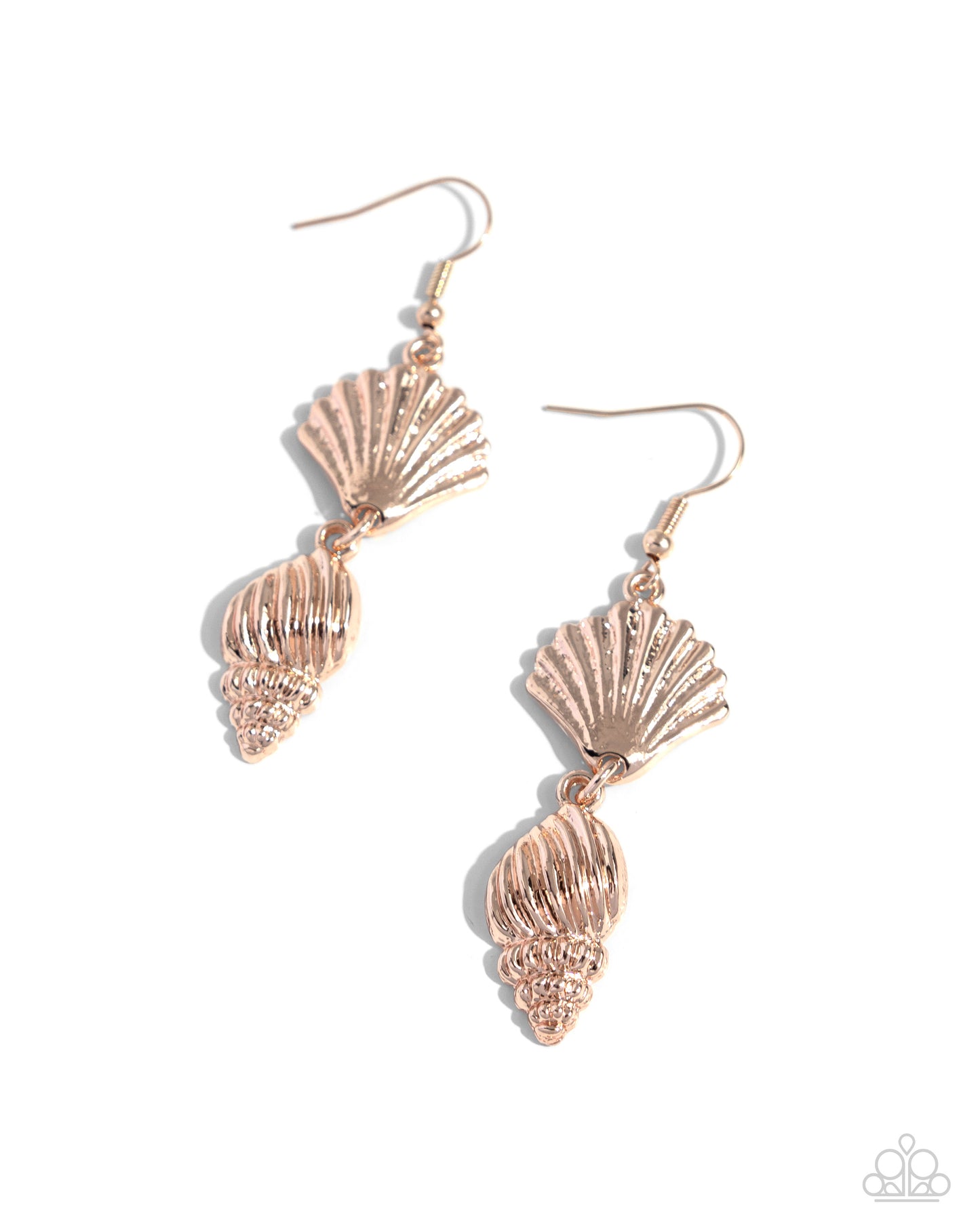 Paparazzi SHELL, I Was In the Area - Rose Gold Earrings