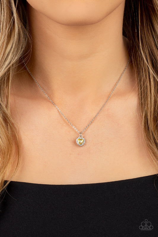 Paparazzi A Little Lovestruck - Yellow Necklace