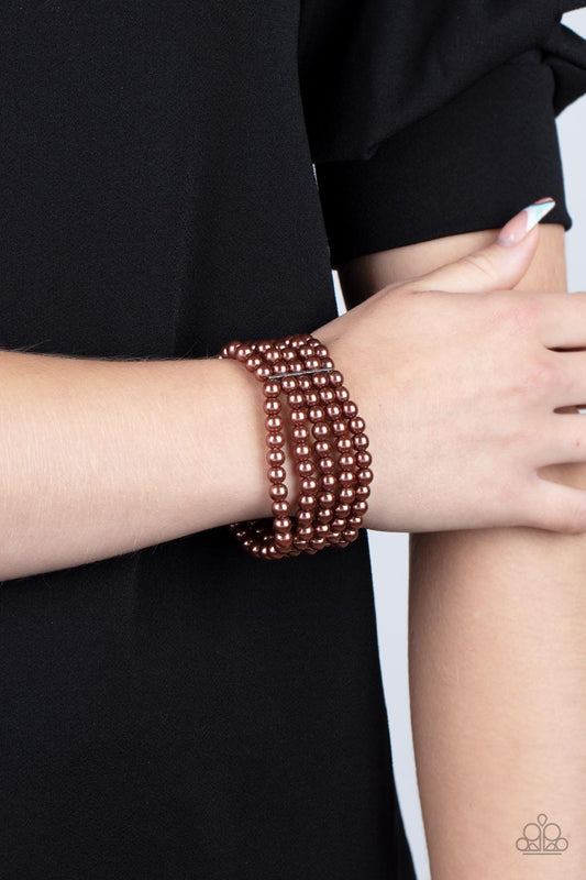 Paparazzi A Pearly Affair - Brown Bracelet