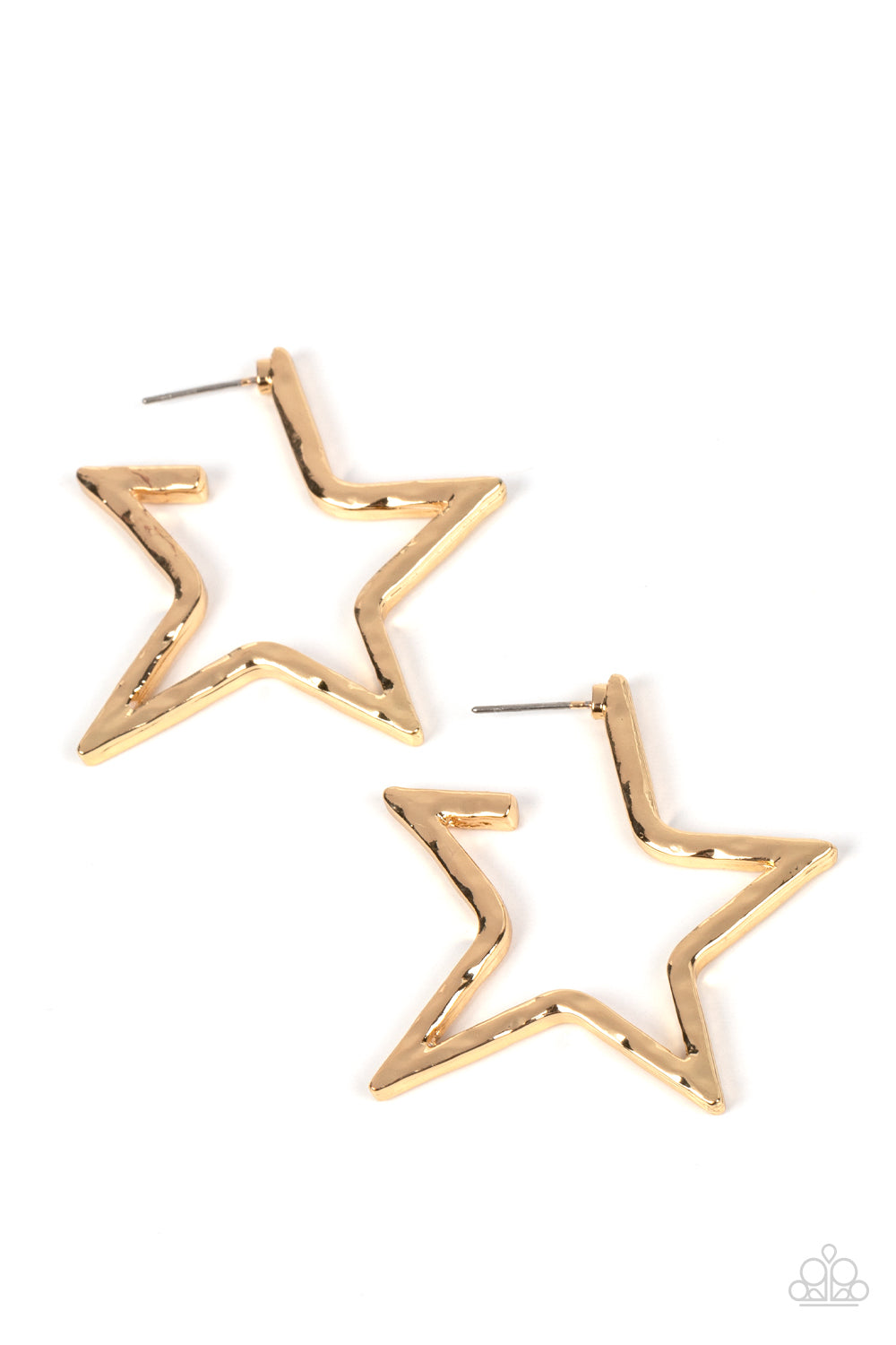 All-Star Attitude - Gold Paparazzi Earrings