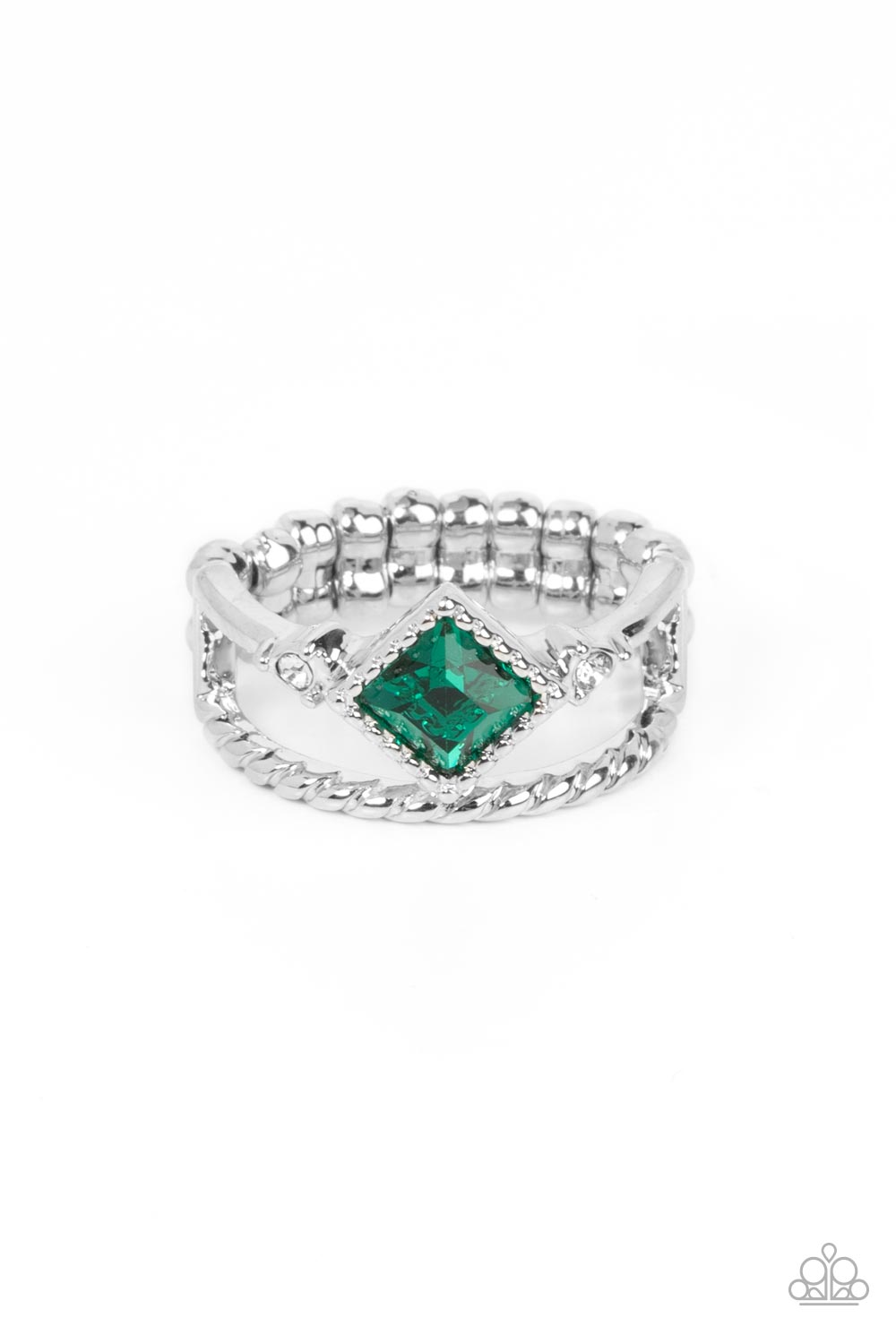 Angling for Attention - Green Paparazzi Ring