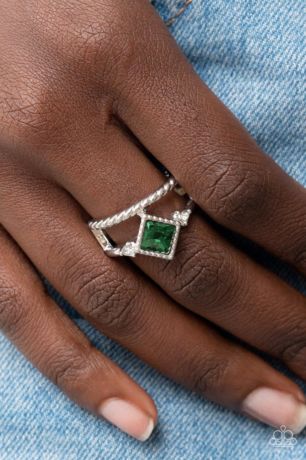Angling for Attention - Green Paparazzi Ring