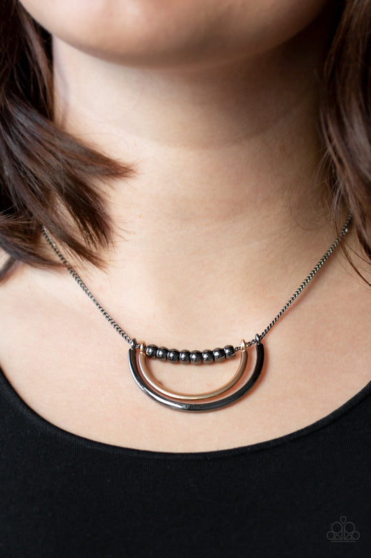 Artificial Arches - Black Paparazzi Necklace