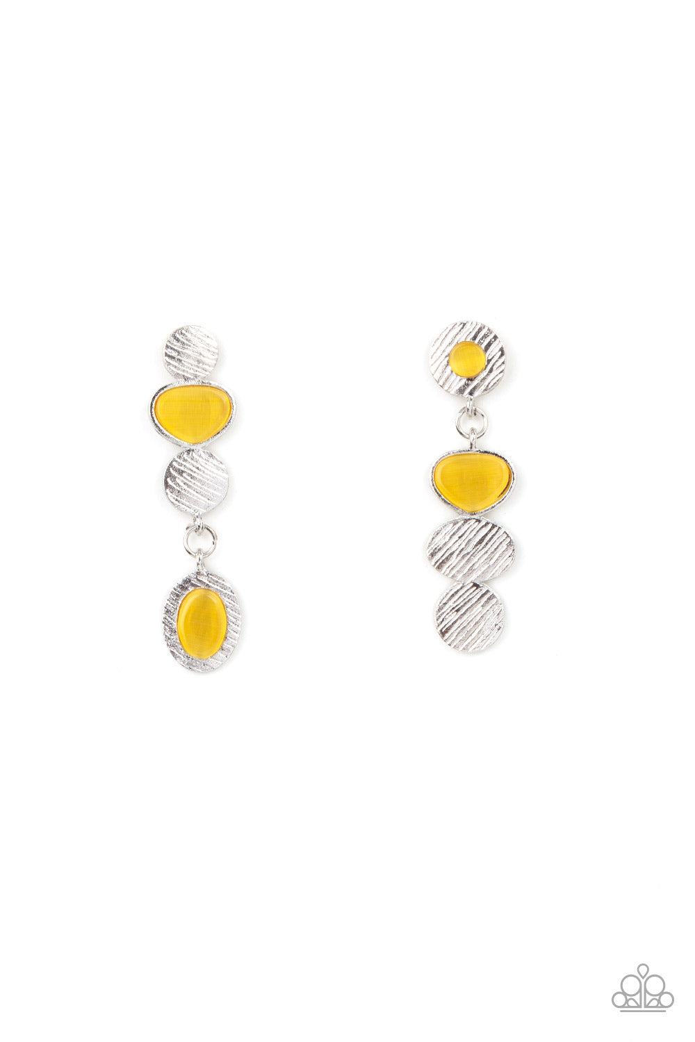 Paparazzi Asymmetrical Appeal - Yellow Earrings