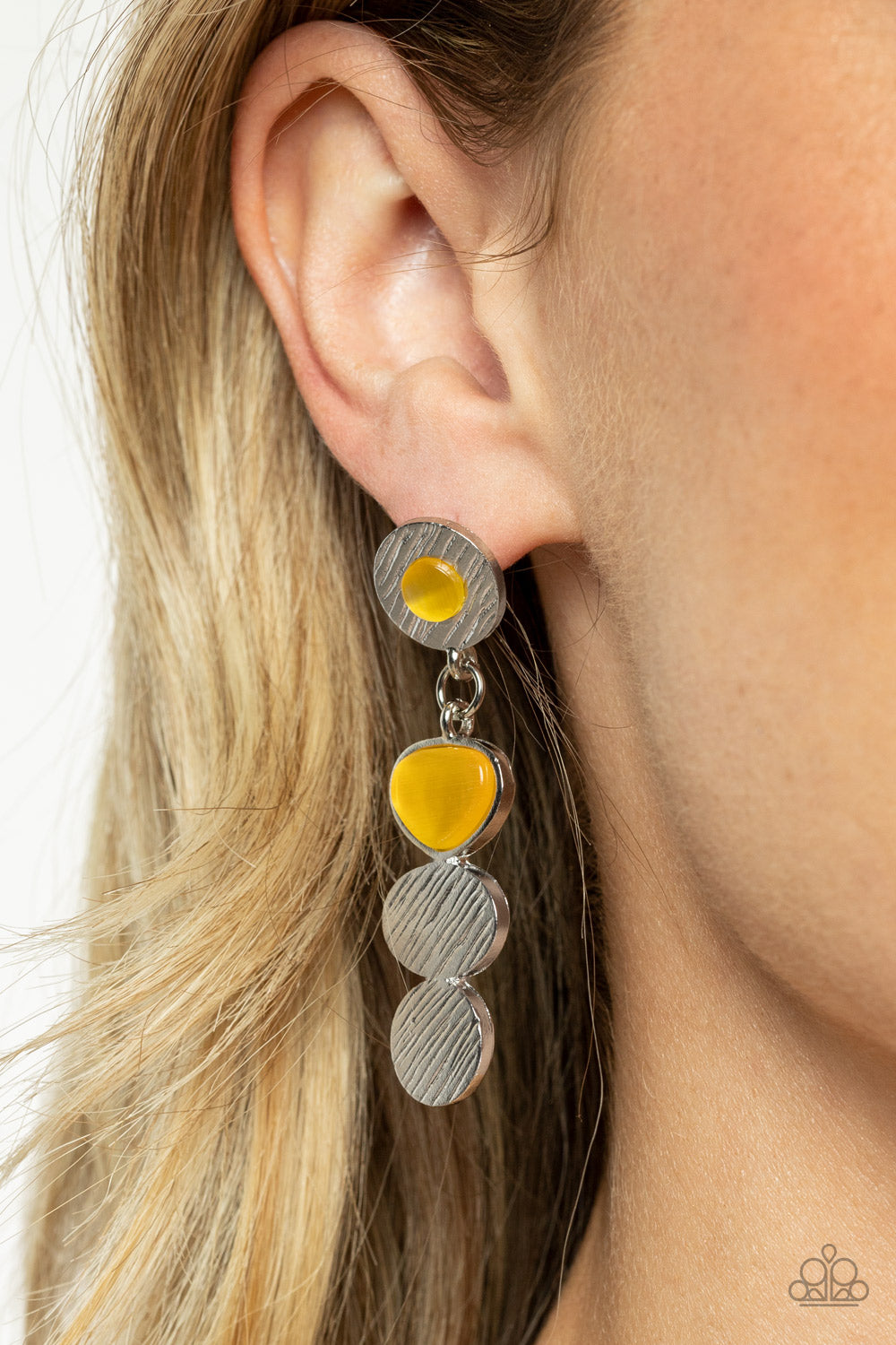 Paparazzi Asymmetrical Appeal - Yellow Earrings