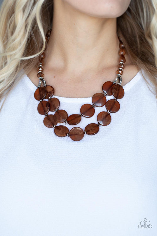 Beach Day Demure - Brown Paparazzi Necklace
