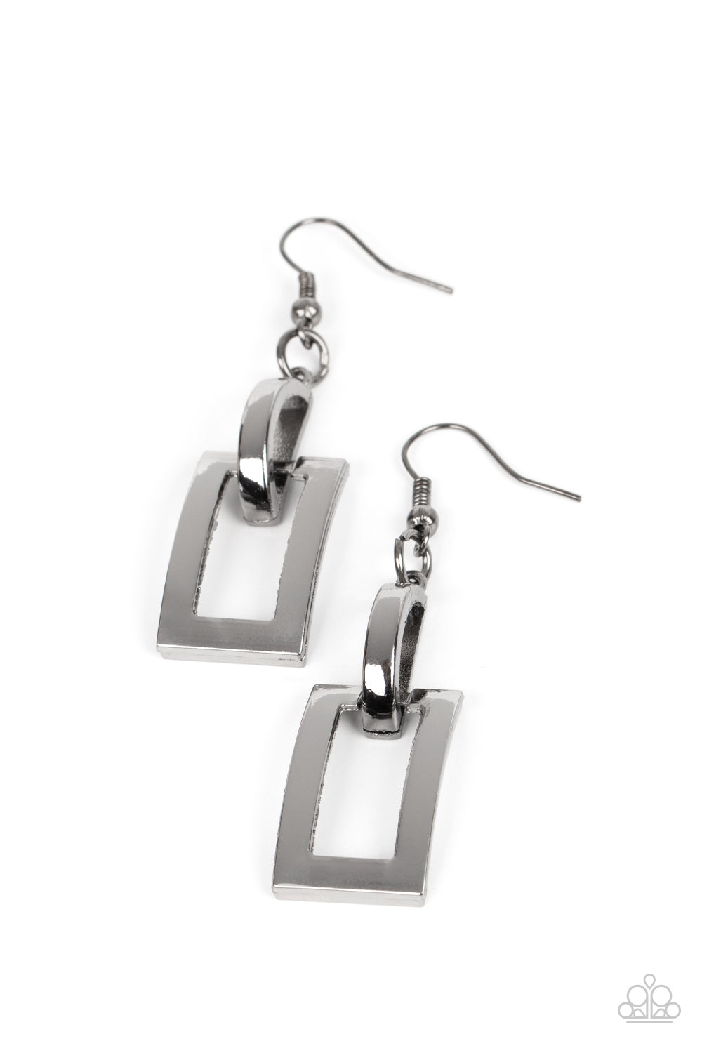 Blazing Buckles - Black Paparazzi Earrings