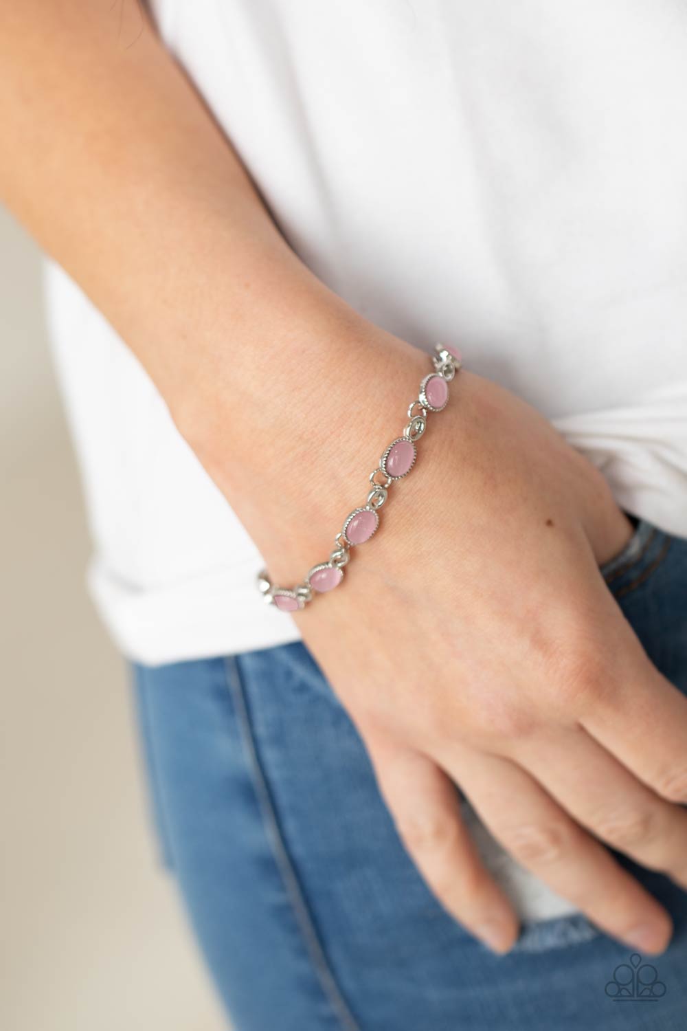 Paparazzi Blissfully Beaming - Pink Bracelet