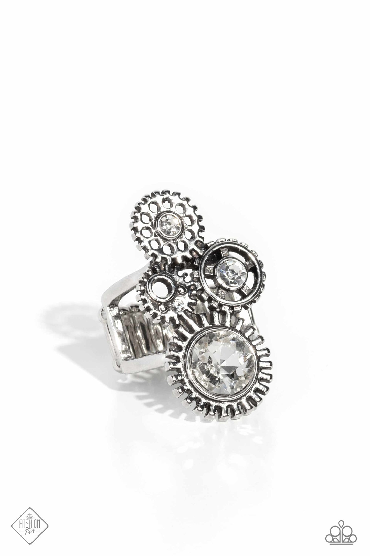 Paparazzi Blowing Off STEAMPUNK - White Ring