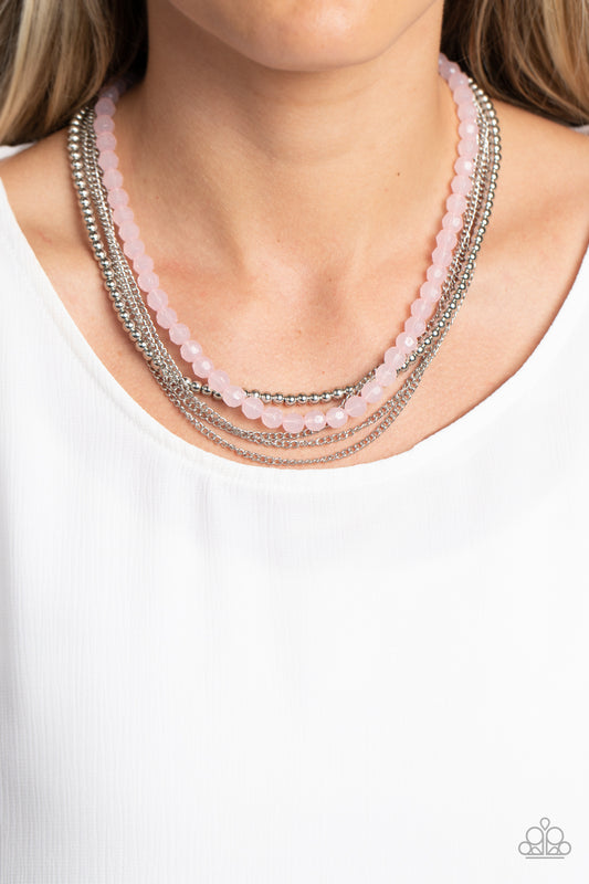 Boardwalk Babe - Pink Paparazzi Necklace