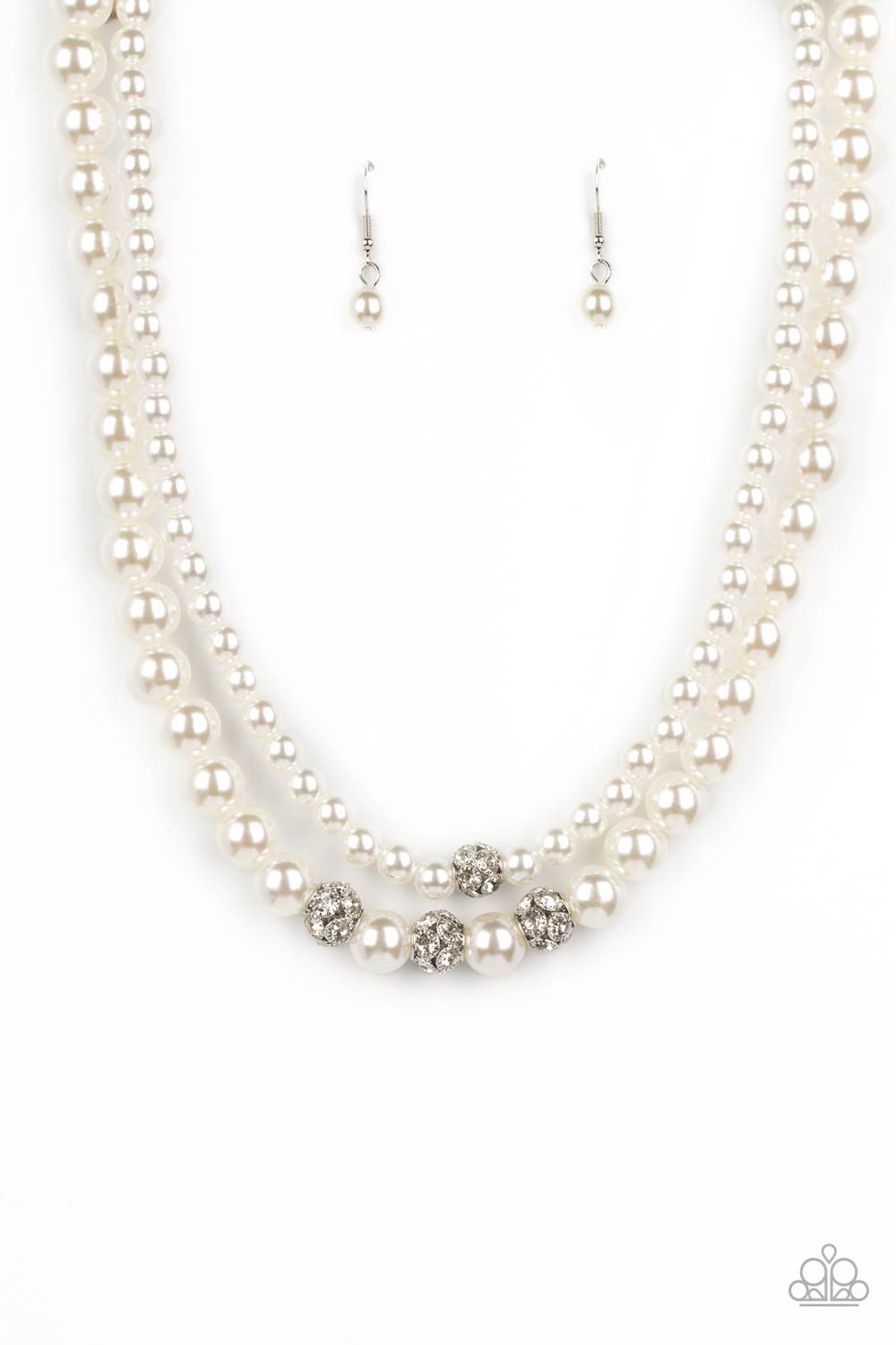 Brilliant Ballerina - White Paparazzi Necklace