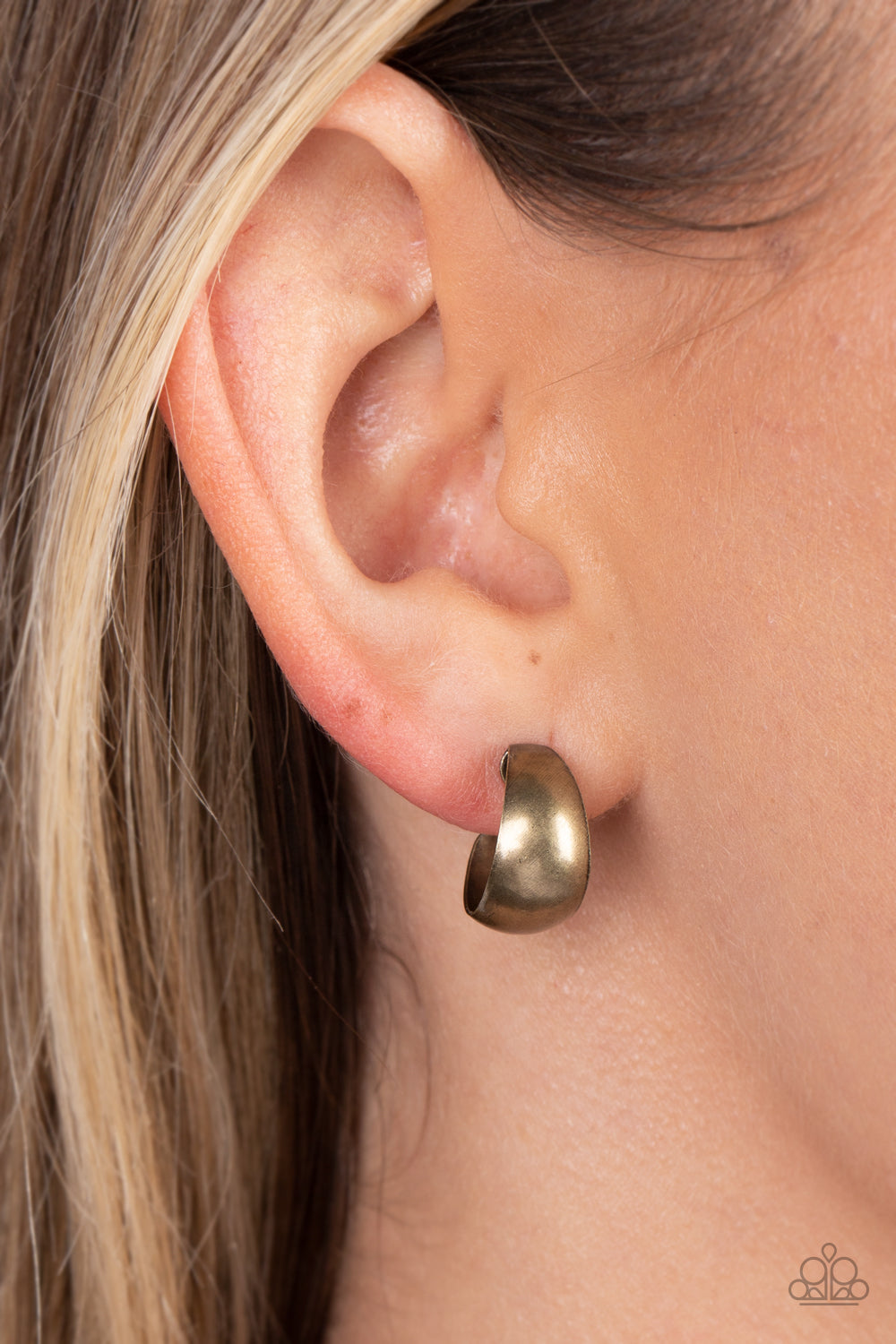 Paparazzi Burnished Beauty - Brass Earrings