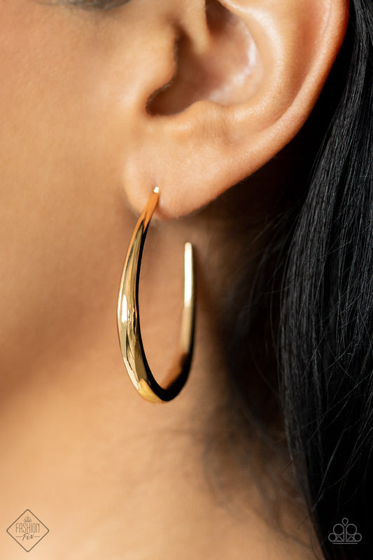 CURVE Your Appetite - Gold Paparazzi Earrings