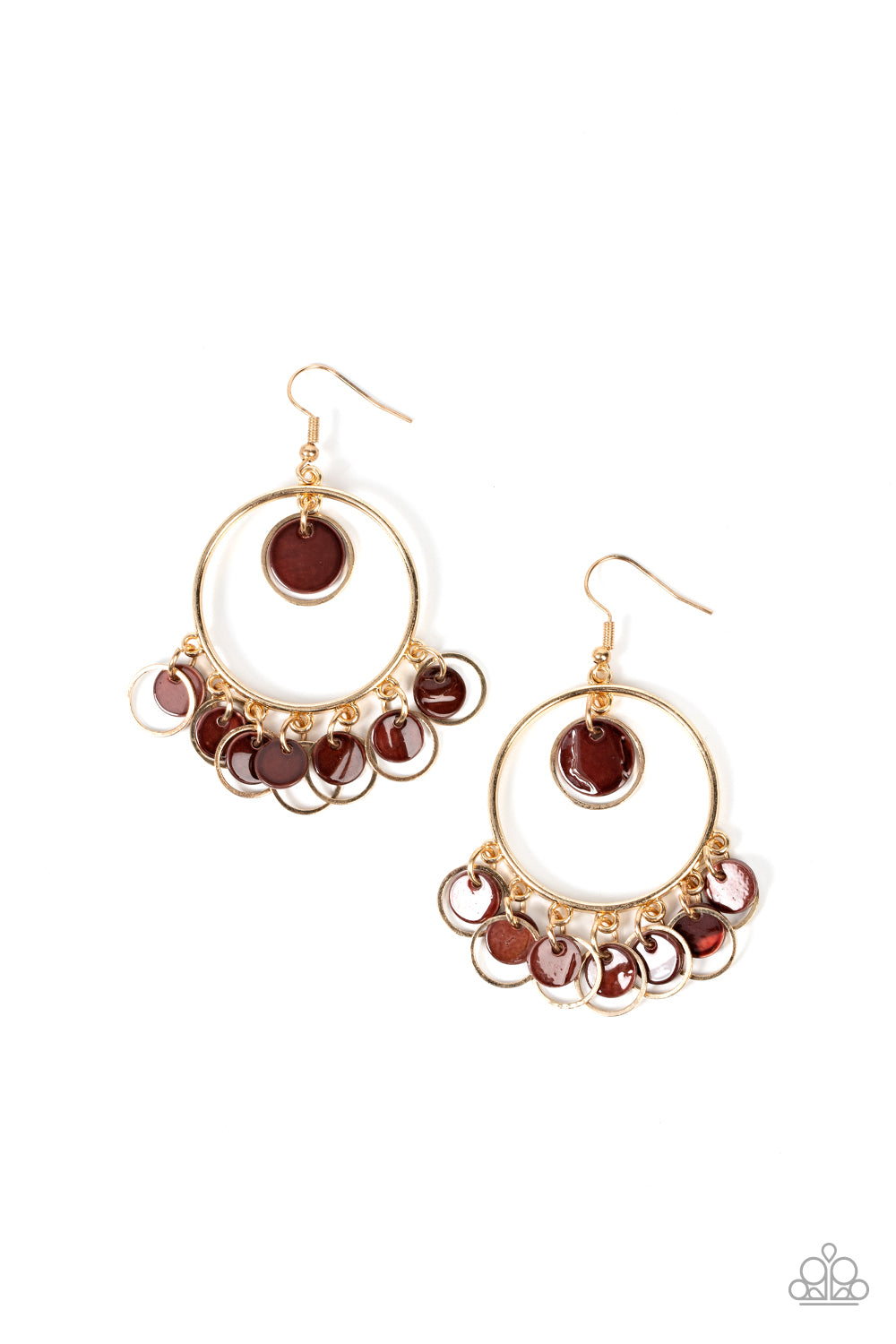 Cabana Charm - Brown Paparazzi Earrings