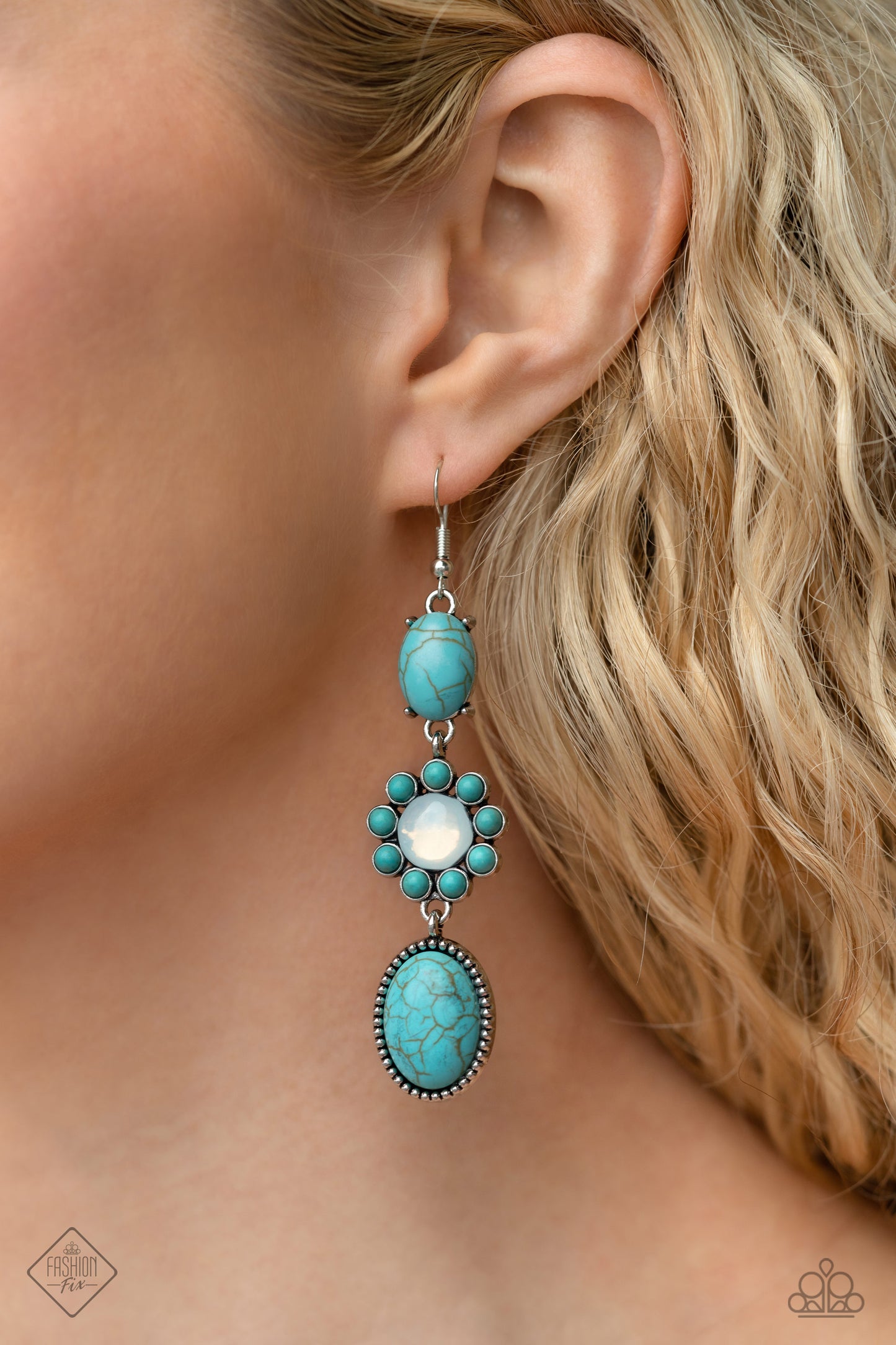 Paparazzi Carefree Cowboy - Blue Earrings