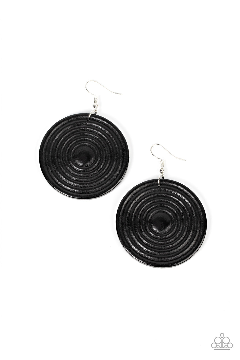 Caribbean Cymbal - Black Paparazzi Earrings