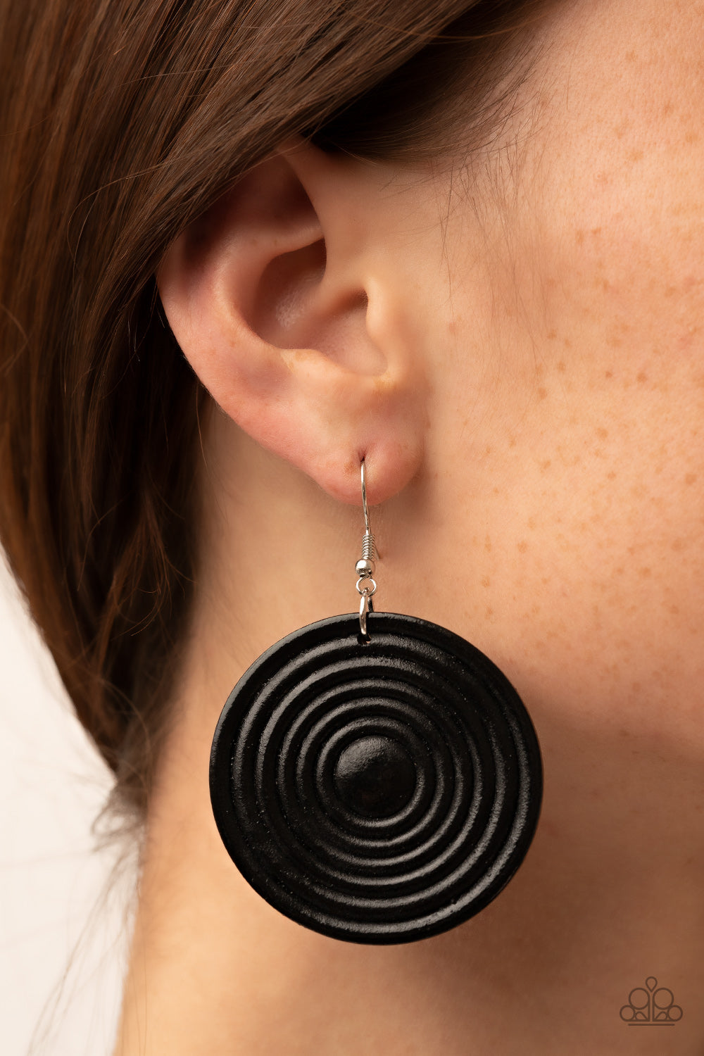 Caribbean Cymbal - Black Paparazzi Earrings