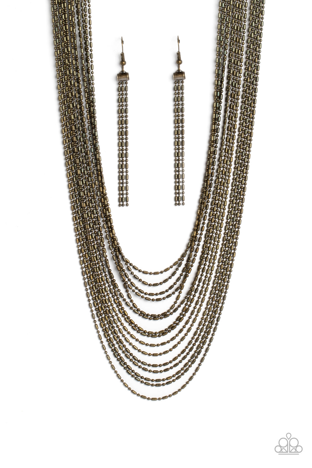 Cascading Chains - Brass Paparazzi Necklace