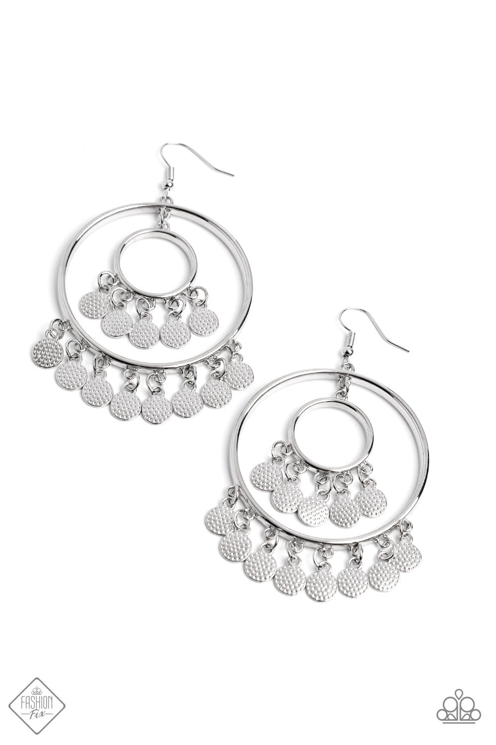 Paparazzi Caviar Command - Silver Earrings