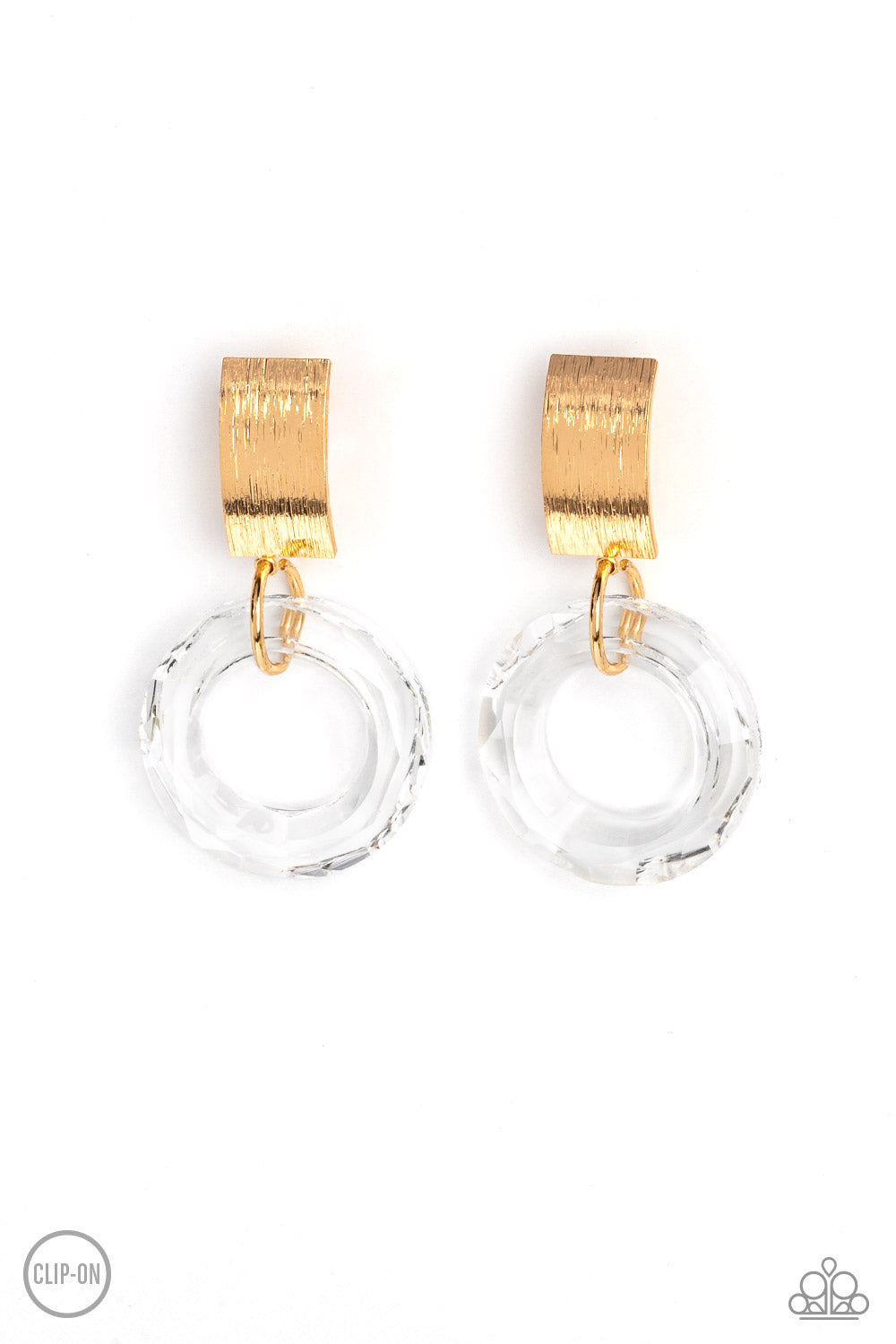 Paparazzi Clear Out! - Gold Earrings Clip-On