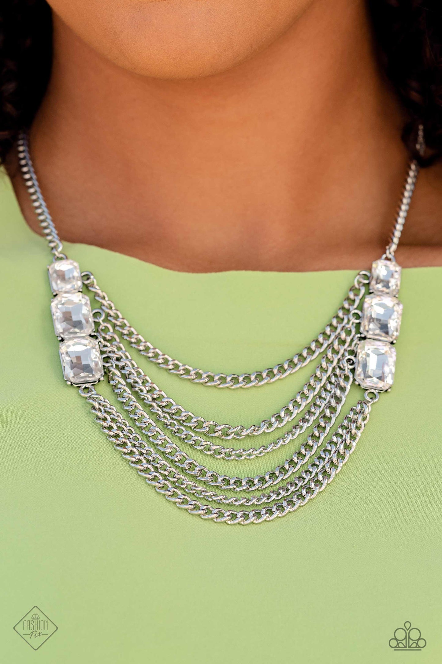 Paparazzi Come CHAIN or Shine - White Necklace