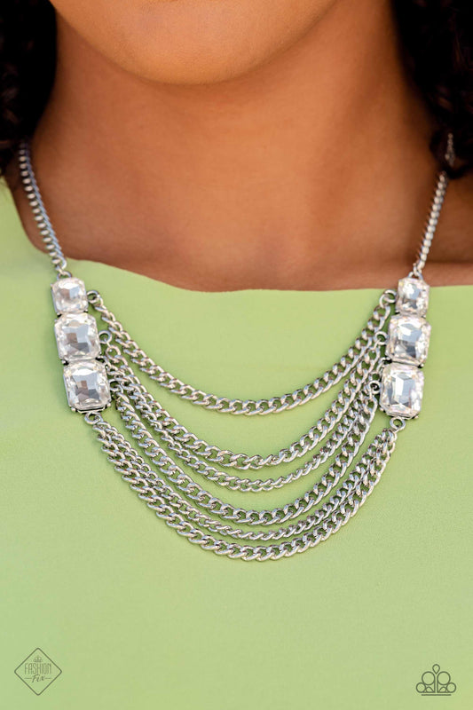 Paparazzi Come CHAIN or Shine - White Necklace