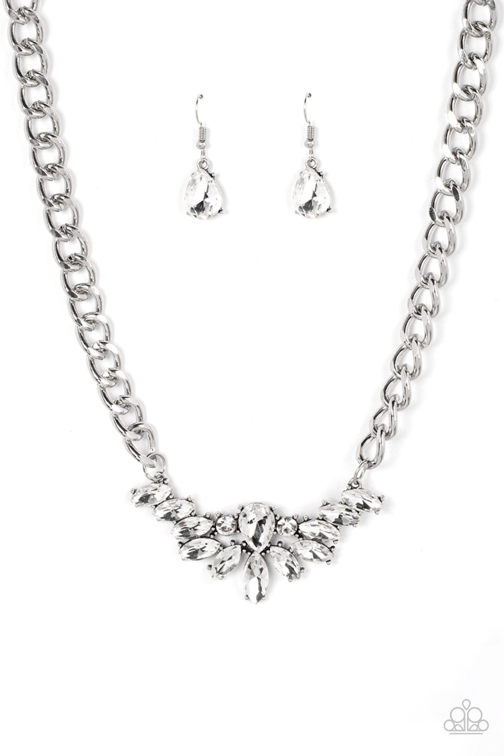 Come at Me - White Paparazzi Necklace