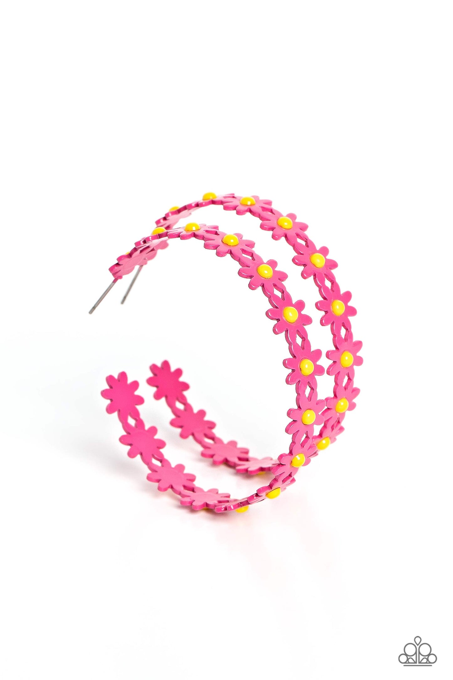 Daisy Disposition - Pink Paparazzi Earrings