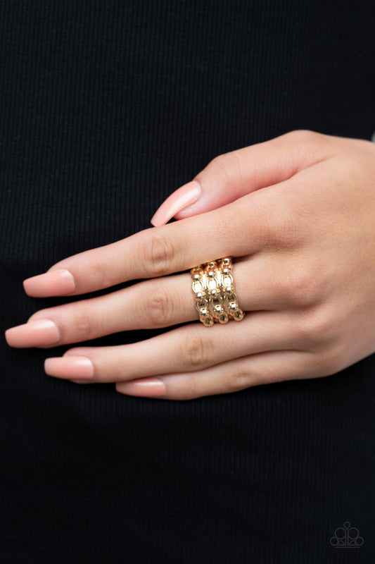 Paparazzi Dauntless Demeanor - Gold Ring