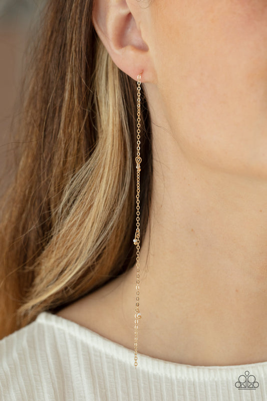 Dauntlessly Dainty - Gold Paparazzi Earrings