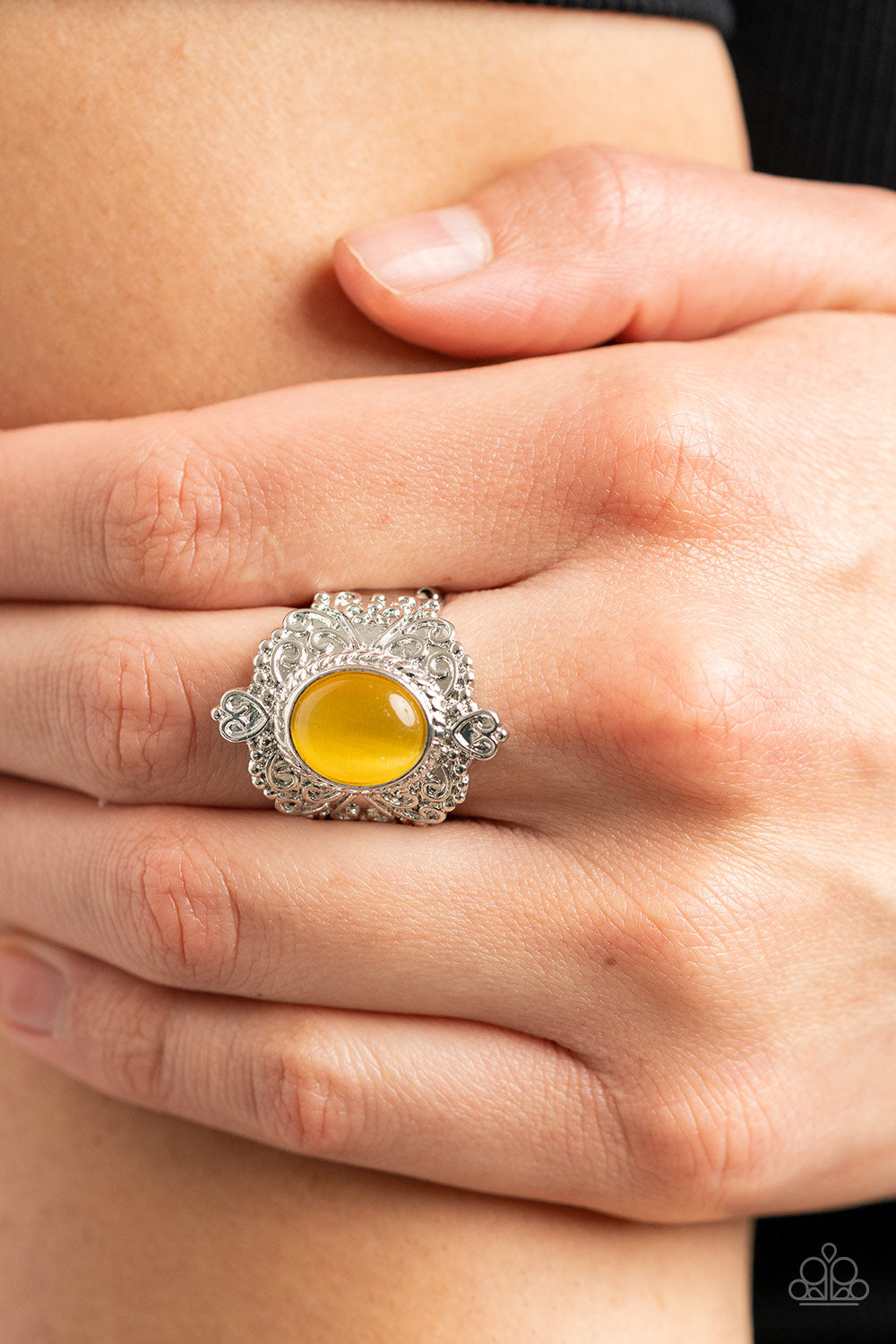 Delightfully Dreamy - Yellow Paparazzi Ring