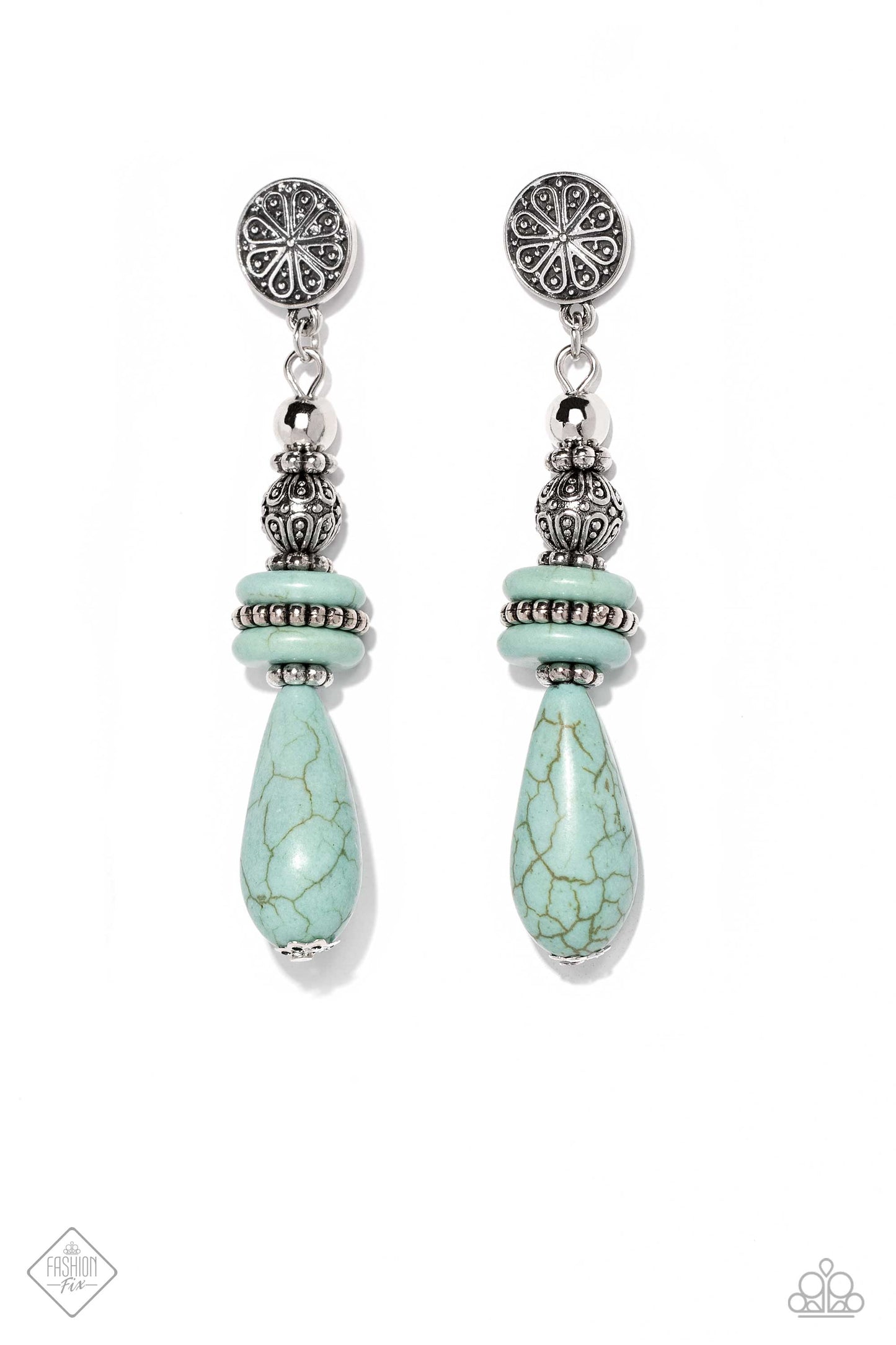 Paparazzi Desert Fever - Blue Earrings