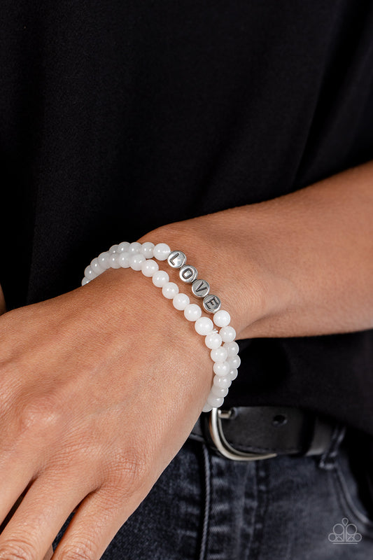 Paparazzi Devoted Dreamer - White Bracelet