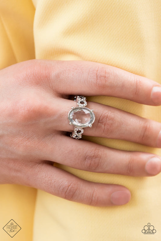 Devoted to Dazzle - White Paparazzi Ring