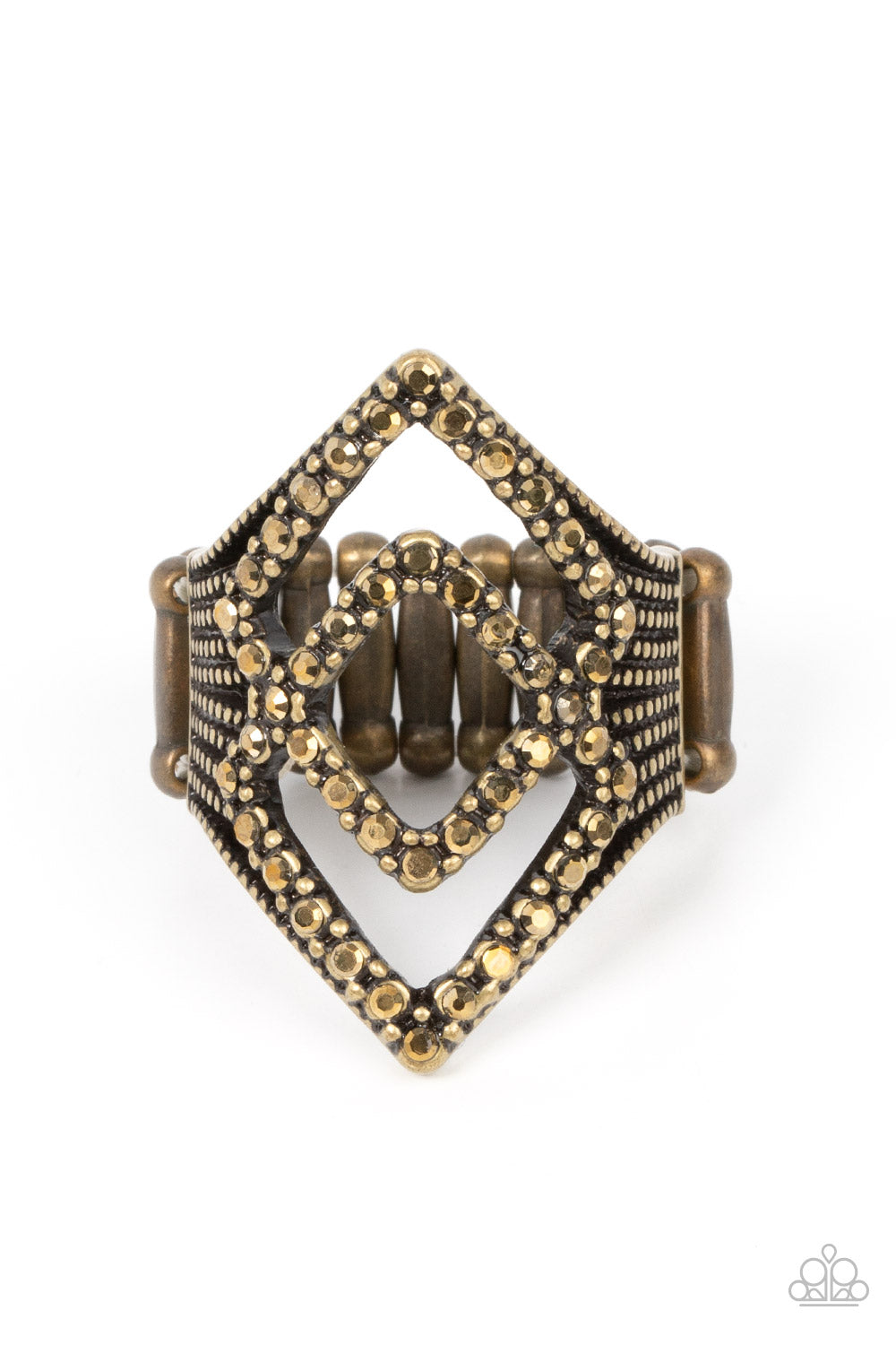 Diamond Duet - Brass Paparazzi Ring