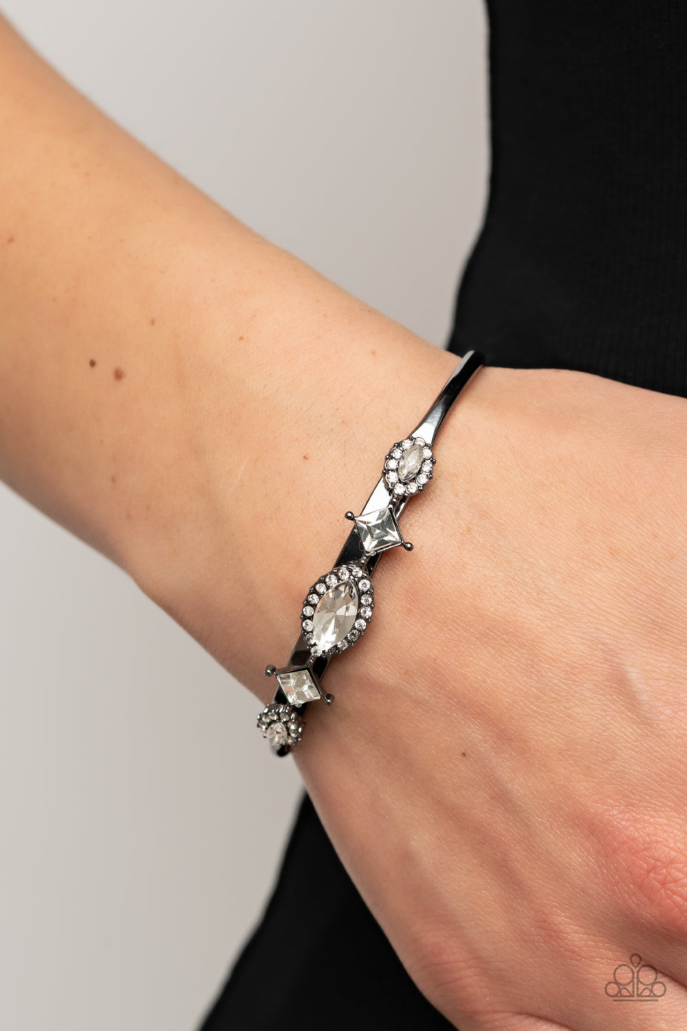 Paparazzi Disarming Dazzle - Black Bracelet