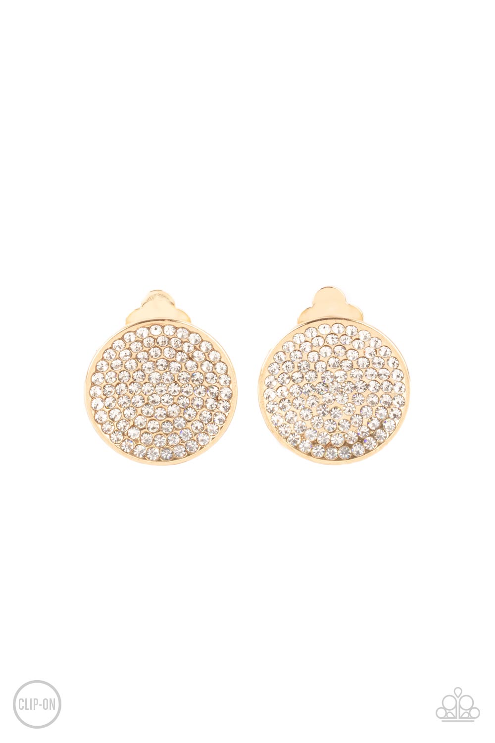 Paparazzi Drama on Demand - Gold Earrings Clip-On