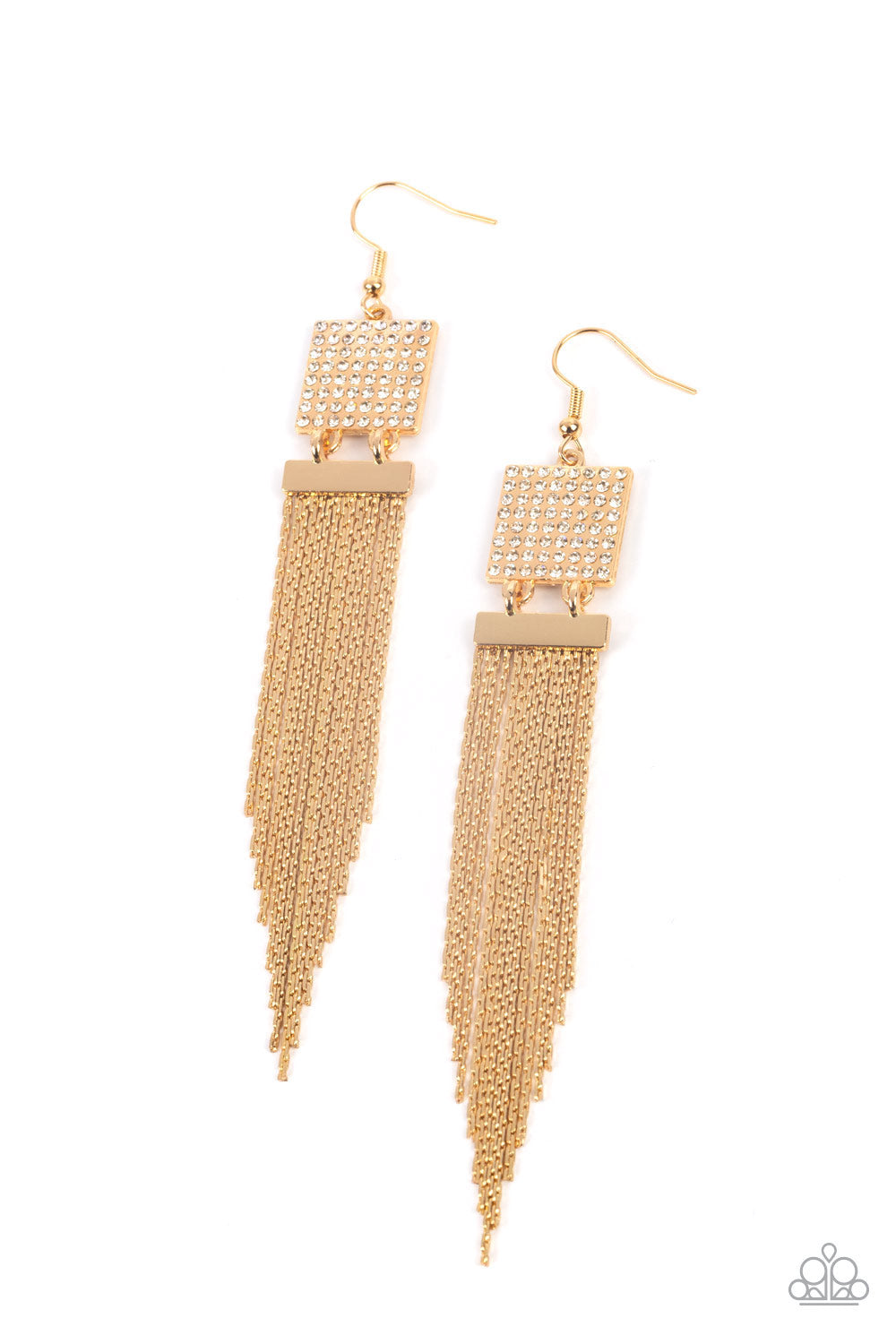 Paparazzi Dramatically Deco - Gold Earrings