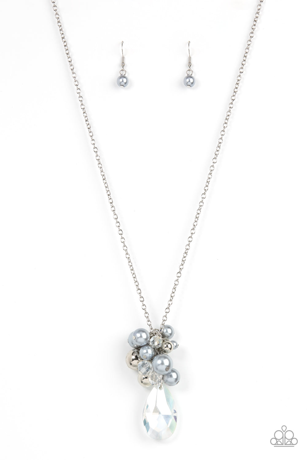 Drip Drop Dazzle - Silver Paparazzi Necklace