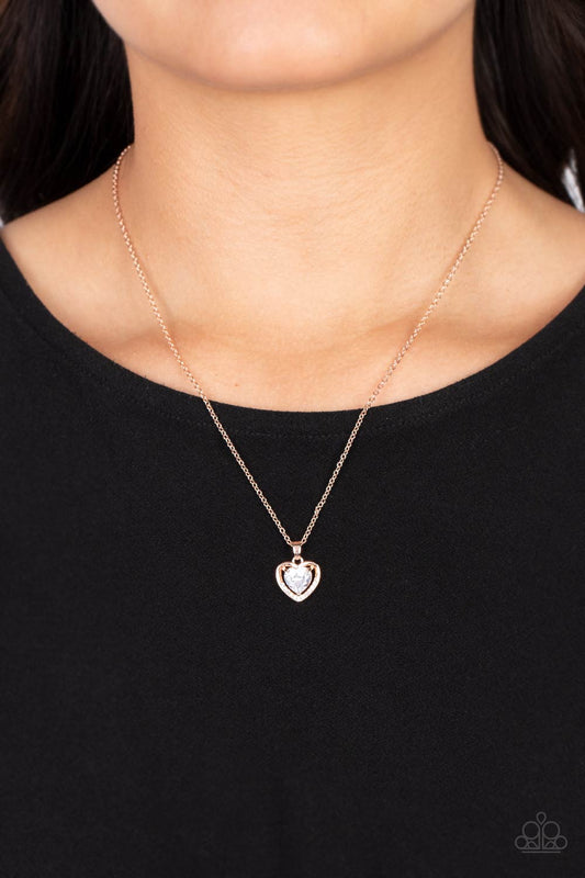 Paparazzi Effulgently Engaged - Rose Gold Necklace