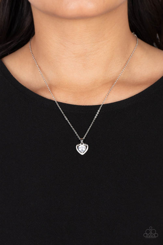 Effulgently Engaged - White Paparazzi Necklace