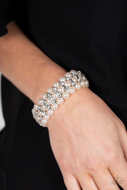 Paparazzi Eiffel Tower Elegance - White Bracelet