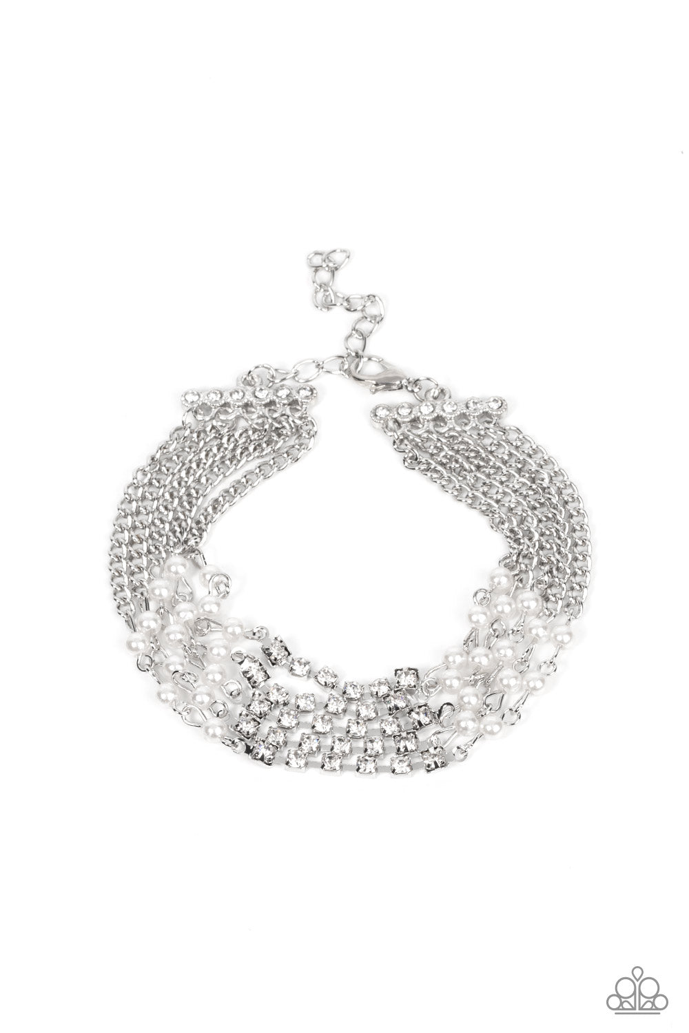 Experienced in Elegance - White Paparazzi Bracelet