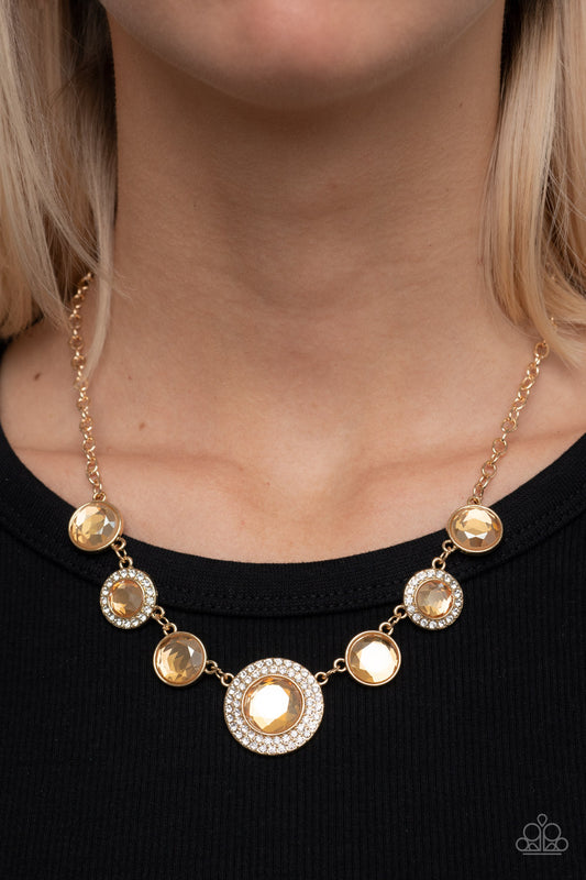 Extravagant Extravaganza - Gold Paparazzi Necklace